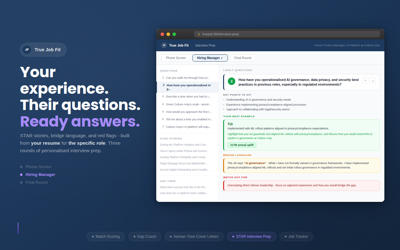 True Job Fit interview preparation